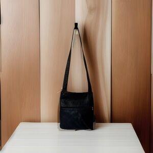 Vintage Sven Berkley USA Black Pebbled Leather Shoulder Unisex‎ Bag